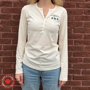 Ladies Long Sleeve Henley Shirt - MADE IN CANADA